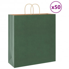 Paper Bags 50 pcs with Handles Green 45x17x48 cm
