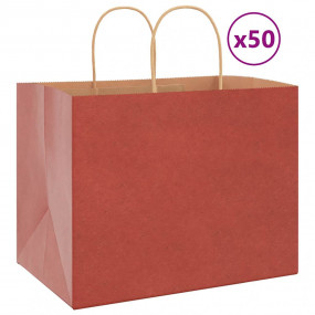 Paper Bags 50 pcs with Handles Red 32x22x24 cm