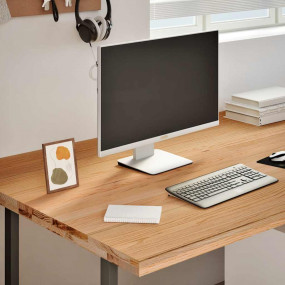 Desk Top Light Brown 70.9x39.4x1.6" Solid Wood Oak Rect...
