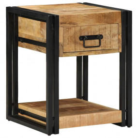 Bedside Cabinet 15.7x15.7x19.7" Solid Rough Wood Mango