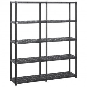 Storage Shelf 5-Tier Black 55.9x15.0x66.9" Plastic (2x1...