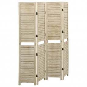 4-Panel Room Divider 55.1x65.0" Solid Wood Paulownia