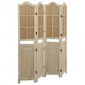 4-Panel Room Divider Brown 55.1x65.0" Fabric