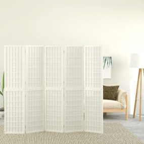 Folding 5-Panel Room Divider Japanese Style 78.7x66.9" ...