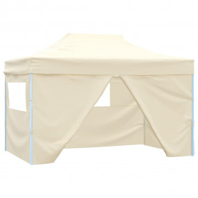 Foldable Tent Pop-Up with 4 Side Walls 9.8'x14.8' Cream...