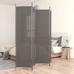 4-Panel Room Divider Anthracite 78.7"x78.7" Fabric