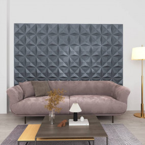 3D Wall Panels 12 pcs 19.7"x19.7" Origami Gray 32.3 ft