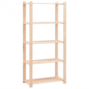 5-Tier Storage Rack 31.5"x15"x66.9" Solid Pinewood 551....