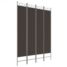 4-Panel Room Divider Brown 63"x86.6" Fabric