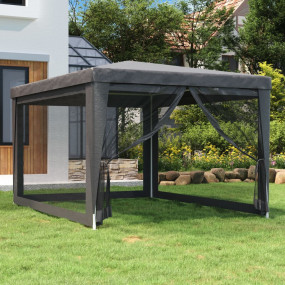 Party Tent with 4 Mesh Sidewalls Anthracite 9.8'x13.1' ...