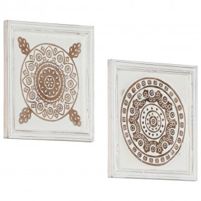 Hand-Carved Wall Panels 2 pcs MDF 15.7"x15.7"x0.6"