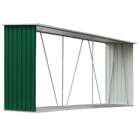 Garden Log Storage Shed Galvanized Steel 129.9"x33.1"x5...
