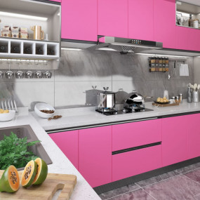 Self-adhesive Furniture Film High Gloss Pink 196.9"x35....