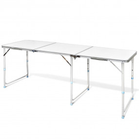 Foldable Camping Table Height Adjustable Aluminum 70.9"...