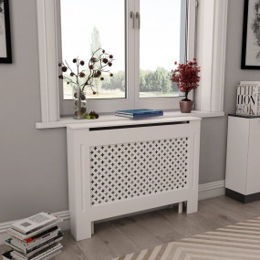 Radiator Cover White 44.1"x7.5"x32.1" MDF