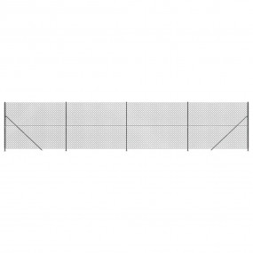 Chain Link Fence with Flange Anthracite 5.9'x32.8'