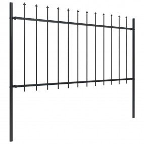 Garden Fence with Spear Top Steel 5.9 Black