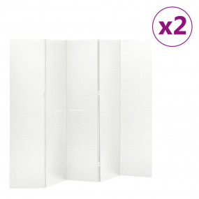 5-Panel Room Dividers 2 pcs White 78.7"x70.9" Steel