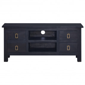 TV Stand Light Black Coffee 39.4"x11.8"x17.7" Solid Woo...