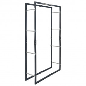 Firewood Rack Black 31.5"x9.8"x59.1" Steel