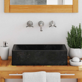 Sink 17.7"x11.8"x4.7" Marble High Gloss Black