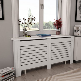 Radiator Covers 2 pcs White 67.7"x7.5"x32.1" MDF
