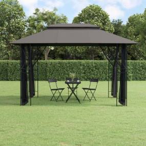 Gazebo with Sidewalls Anthracite 157.5"x118.1"x106.3" S...