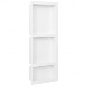 Shower Niche with 3 Compartments High Gloss White 16.1"...
