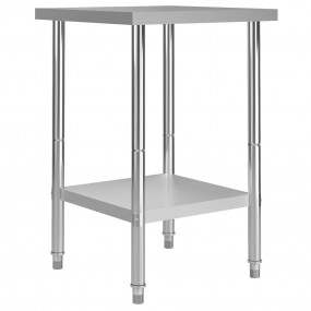 Kitchen Work Table 23.6"x23.6"x33.5" Stainless Steel