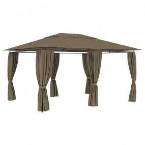 Garden Marquee with Curtains 13.1'x9.8' Taupe 0.6 oz/ft