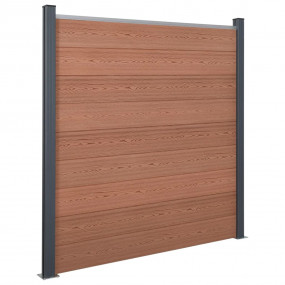 Fence Panel Set Brown 207.1"x73.2" WPC