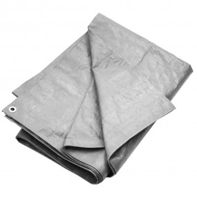 Tarpaulin 0.6 oz/ft 9.8'x9.8' Gray HDPE