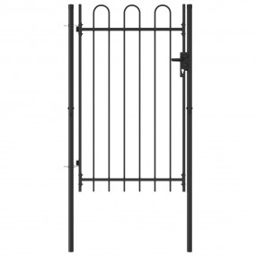 Fence Gate Single Door with Arched Top Steel 39.4"x59.1...