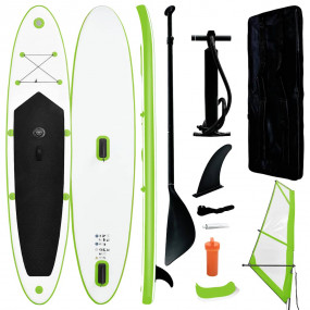 Inflatable Stand Up Paddleboard with Sail Set Green and...