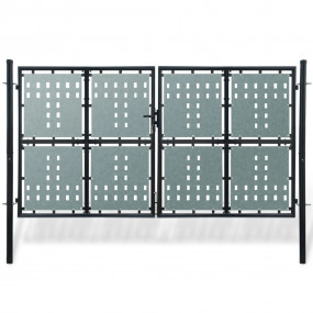 Black Single Door Fence Gate 118.1" x 98.4"