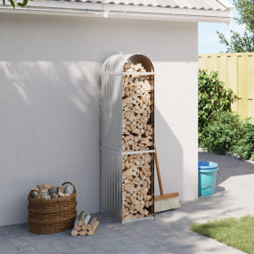 Log Holder Light Gray 15.7"x17.7"x66.9" Galvanized Stee...