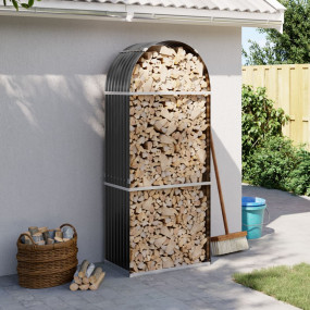 Log Holder Anthracite 31.5"x17.7"x74.8" Galvanized Stee...