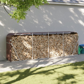 Log Holder Brown 118.1"x17.7"x39.4" Galvanized Steel