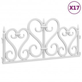 Lawn Edgings 17 pcs White 32.8' PP