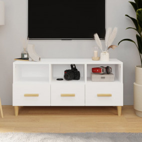 TV Stand White 40.2"x14.2"x19.7" Engineered Wood