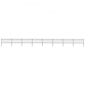 Garden Fence with Hoop Top Steel 44.6' Black