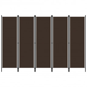 5-Panel Room Divider Brown 98.4"x70.9"