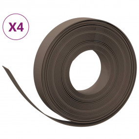 Garden Edgings 4 pcs Brown 32.8' 3.9" Polyethylene