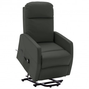 Power Lift Massage Recliner Anthracite Faux Leather