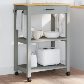 Kitchen Trolley MONZA 23.6"x15.7"x35.4" Solid Wood Pine