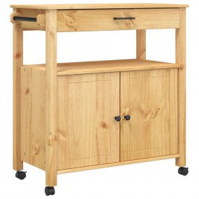 Kitchen Trolley MONZA 33.1"x15.7"x35.4" Solid Wood Pine