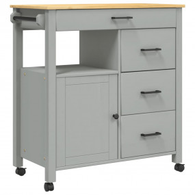 Kitchen Trolley MONZA 33.1"x15.7"x35.4" Solid Wood Pine