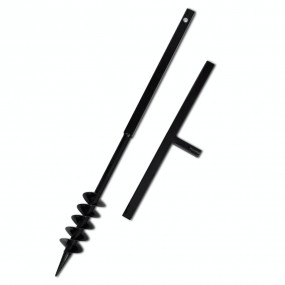Ground Drill Handle Auger Bit 3.15" Black Double Spiral...