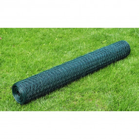 Chicken Wire Fence with PVC Coating 82'x1.6' Green