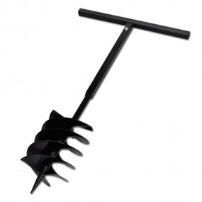 Ground Drill Handle Auger Bit 7.87" Black Three Spirals...